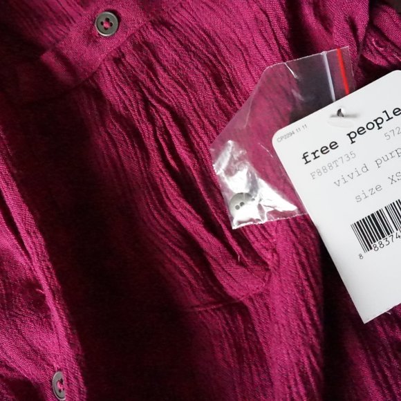 NWT free people Boyfriend Button Front Shirt - Picture 7 of 7